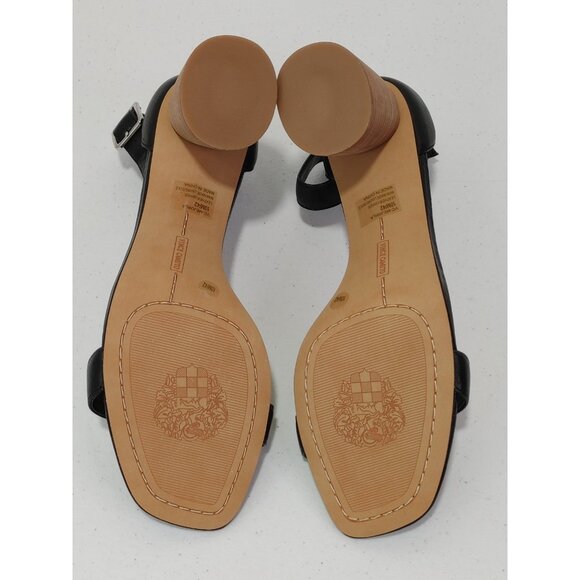 Vince Camuto Mejorla Black Leather Upper Ankle Strap Sandals Women's Sz 10 - Picture 9 of 12
